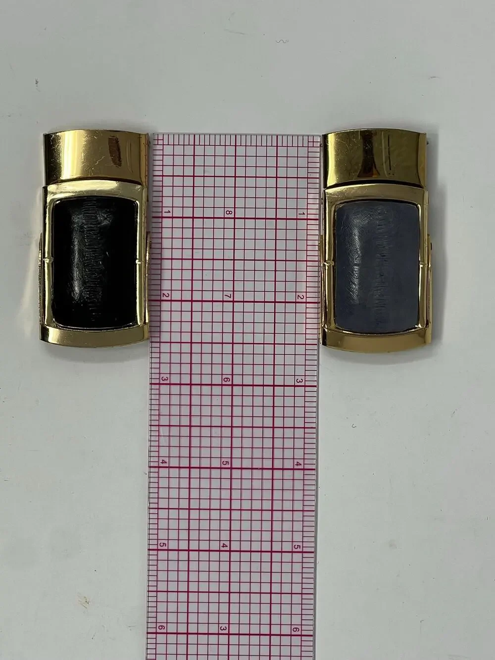 Vintage Golf Slide Belt Buckle Gold Ostrich Leg Leather Ratchet Pair Retro